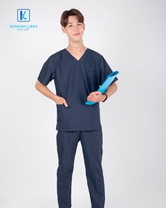 Quần áo bác sĩ nam may sẵn mẫu 10 màu xanh da trời 9