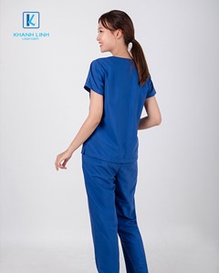 Quần áo bác sĩ nữ may sẵn mẫu 07 màu xanh dương 3
