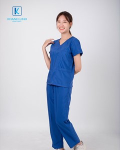 Quần áo bác sĩ nữ may sẵn mẫu 07 màu xanh dương 5