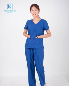 Quần áo bác sĩ nữ may sẵn mẫu 06 màu xanh lá cây 6