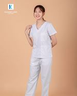Quần áo bác sĩ nữ may sẵn mẫu 07 màu xanh dương 8