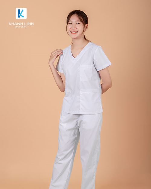Quần áo bác sĩ nữ may sẵn mẫu 07 màu xanh dương 8