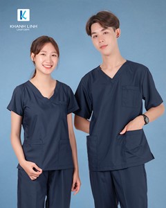 Trang phục bác sĩ may sẵn mẫu 18 màu tím than 5