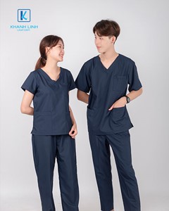 Trang phục bác sĩ may sẵn mẫu 18 màu tím than 9